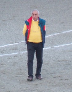 Il presidente dello Sportinsieme Paolo Turiano nel prepartita