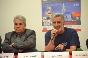 Il presidente provinciale del Coni Aldo Violato ed il sindaco Renato Accorinti