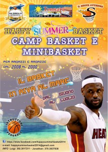 La locandina dell'Happy Summer Basket 2014, camp del Nuovo Avvenire Spadafora e degli Svincolati 