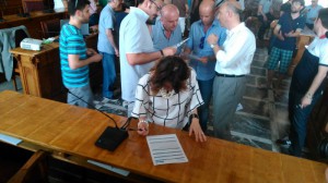 Maria Teresa Collica ha firmato il modulo d'adesione al Bar Basket Trust