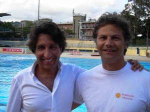 Il patron del club Felice Genovese ed il nuovo tecnico, il romano Luca Tarquini