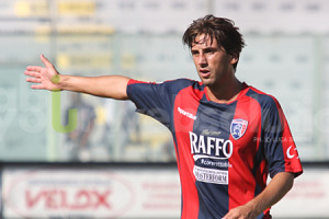 Pietro Balistreri con la divisa del Taranto, con cui ha firmato 13 reti nell'ultimo torneo di D
