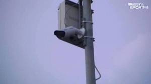 Una delle nuove telecamere per la videosorveglianza installate presso lo stadio San Filippo