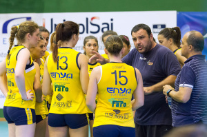 Un time-out del Messina Volley