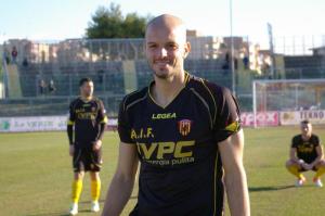 Il croato Ivan Rajcic con la maglia del Benevento