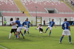 Una fase della sfida tra Messina e Matera finita 0-5