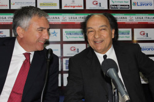 Il direttore sportivo del Cosenza Mauro Meluso ed il presidente Eugenio Guarascio