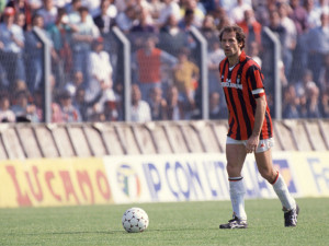 Franco Baresi con la maglia del Milan