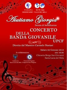 La locandina del Concerto "Aiutiamo Giorgia !"