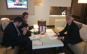 Il legale bolognese Mattia Grassani insieme ai suoi collaboratori Fabrizio Duca e Federico Menichini