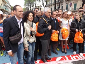 Aliberti alla partenza della Messina Marathon