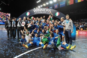 L'Italia vincitrice agli Europei di calcio a 5 del 2014