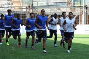 Una fase del riscaldamento  (foto Giovanni Isolino)