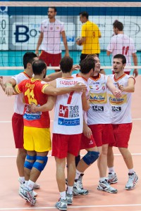 I peloritani celebrano un punto (foto Giovanni Isolino)