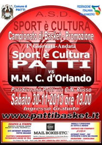 La locandina della sfida tra Sport Patti e Maurilio Milone