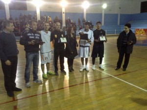 I capitani delle squadre con la famiglia Galletta