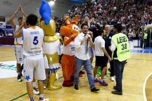 La festa del "Poz" e dei giocatori a fine partita