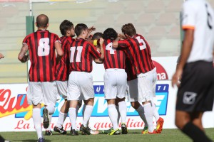 ll Foggia esulta al San Filippo (foto Luca Maricchiolo)