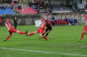 Una fase della sfida del "Malservisi", finita 0-1