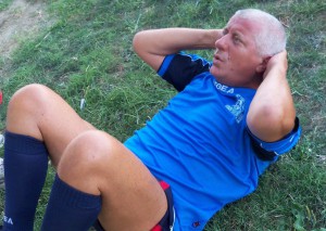 Nicosia mentre sgobba sul campo d'allenamento del "Messina Sud" (scatto di R.S.)
