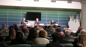 Una fase della conferenza stampa di presentazione di "Teatranti"