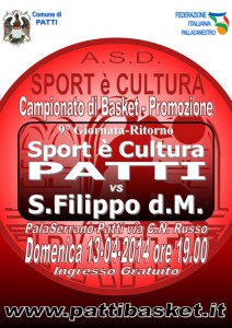 La locandina della sfida con gli Svincolati San Filippo del Mela