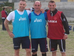 Da sinistra i veterani Angelo Coppola, Alessandro Pinizzotto e Luca La Speme (scatto di R.S.)