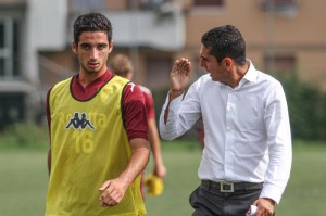 Andrea Ientile con il tecnico della Primavera del Torino Moreno Longo