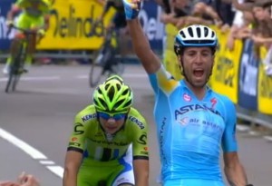 Nibali sul traguardo del Campionato Italiano