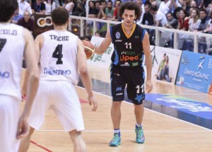 Marco Portannese in azione nella finale promozione contro Trento