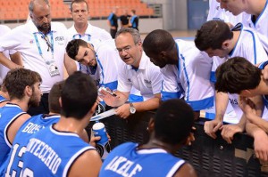 Un time out della Nazionale under 20 Italiana