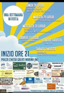 Il cartellone della festa di Maria SS. della Lettera, patrona di Galati Marina