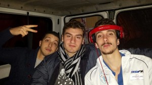I compagni di squadra Andrea Squillaci, Andrea Buono e Vittorio Mirenda