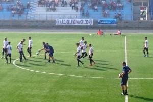 Il Messina a Capo d'Orlando nel corso del riscaldamento