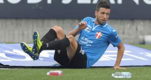 Pietro Iemmello con la divisa del Novara