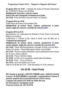 Il programma dettagliato della finale di "Ragazza e Ragazzo dell'Anno 2014"