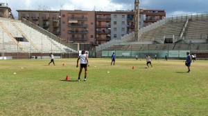Una seduta di allenamento del Messina al "Celeste"