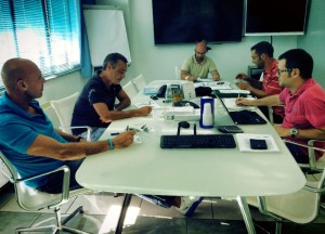 La dirigenza della Costa al lavoro