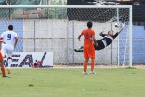 Una fase del match contro il Lecce