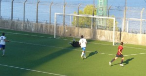Il secondo gol milazzese siglato da Venuti al "Bacigalupo"