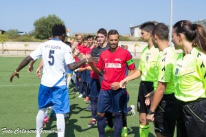 Orlandina, Torrecuso e terna arbitrale prima del fischio d'inizio