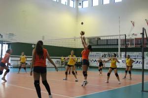 Una fase del mathc di Prima DIvisione fra Messina Volley e Messana Tremonti