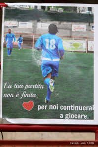 Uno striscione esposto al "Vasi" di Gliaca di Piraino in memoria di Marco Salmeri