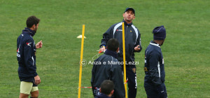 Bollini nel corso di una seduta di allenamento