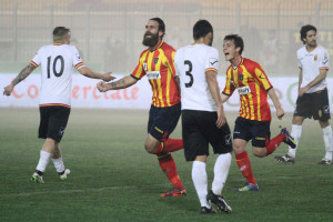 Esultanza del leccese Moscardelli
