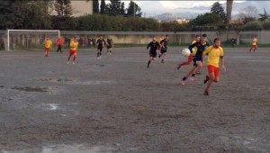 Sampietrese-Contesse 0-1. Una Fase della gara.