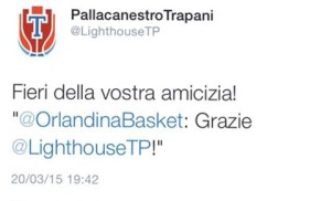 Il tweet di affetto della Pallaacanestro Trapani