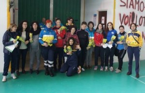 Il gruppo di istruttrici al concentramento Minivolly di Santa Teresa
