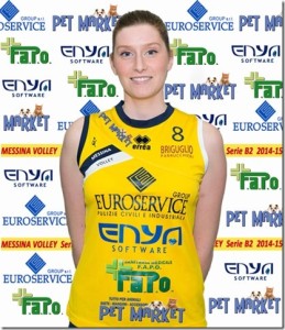 Un primo piano di Ylenia Fabiano (Messina Volley)