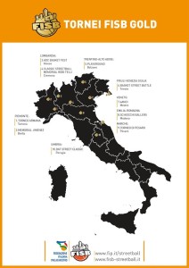 La mappa dei tornei Gold di Fisb